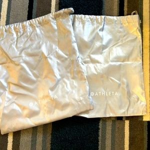 2 Athleta drawstring bags silver